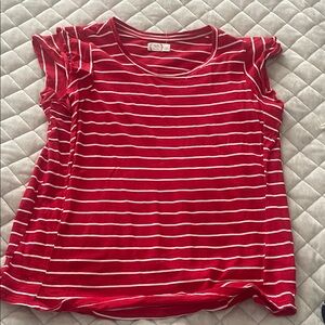 Maurices Crimson and White Striped Tee